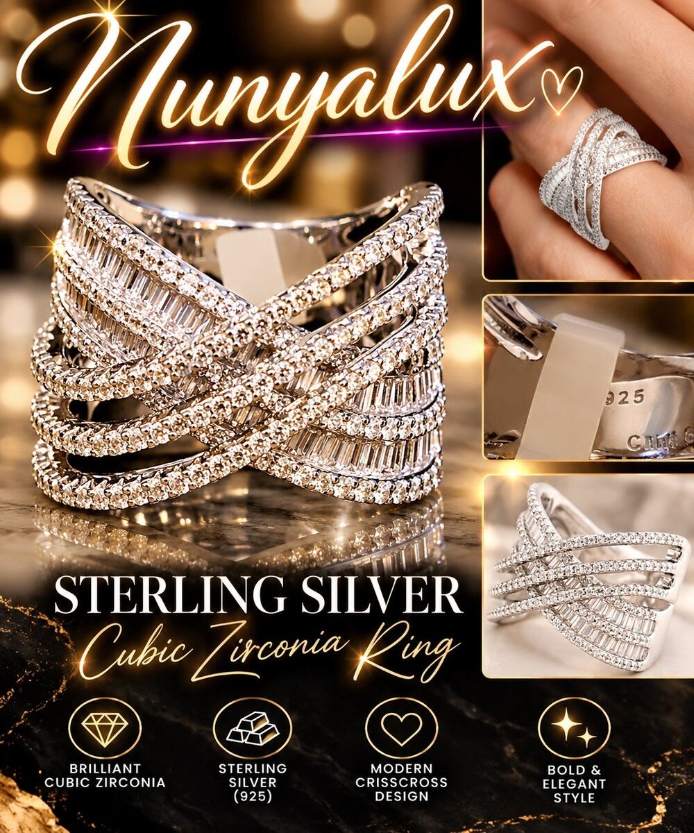 Bella Luce CZ Baguette 925 Sterling Silver SZ 6 NWT